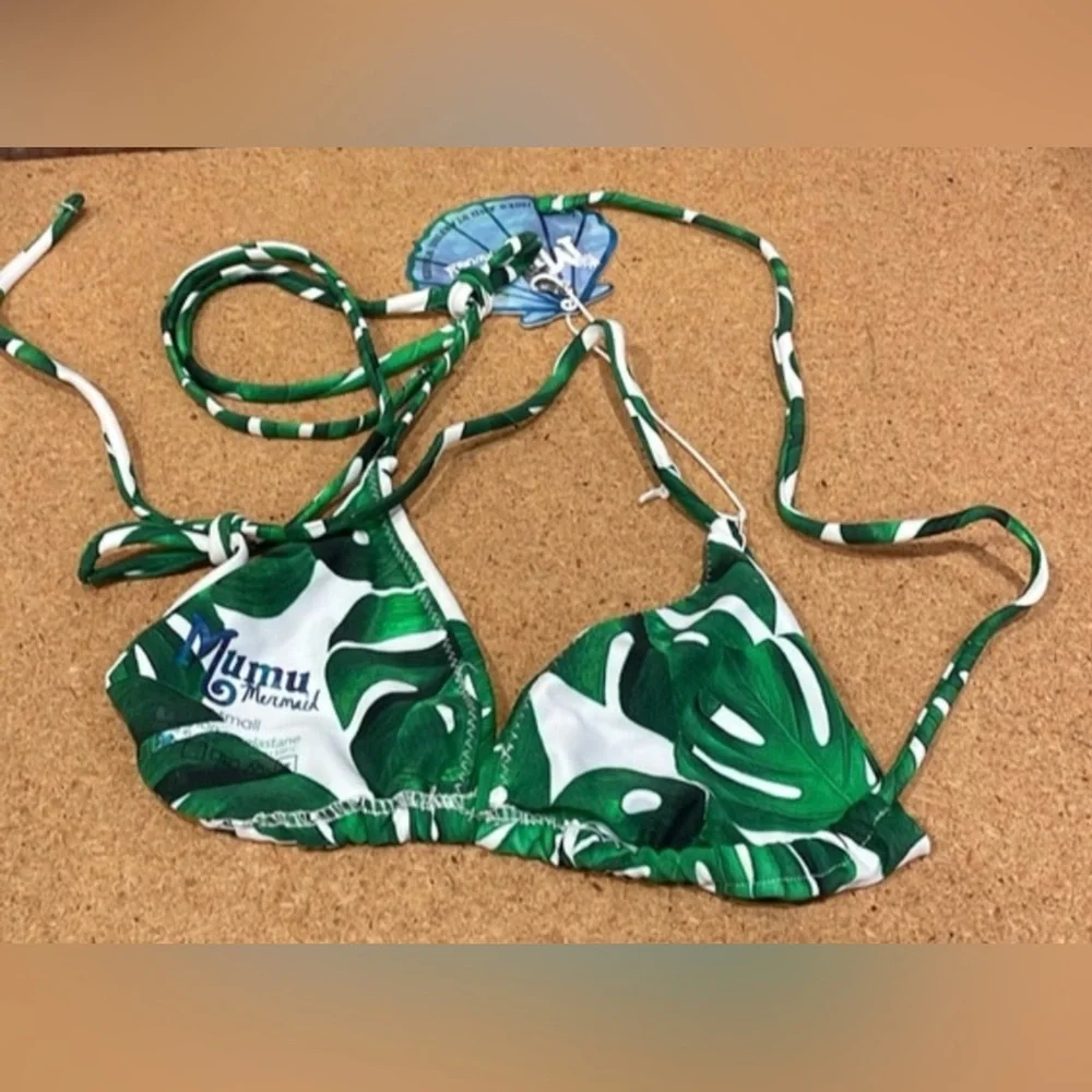 Show Me Your Mumu triangle bikini top tropical print NWT Size XS